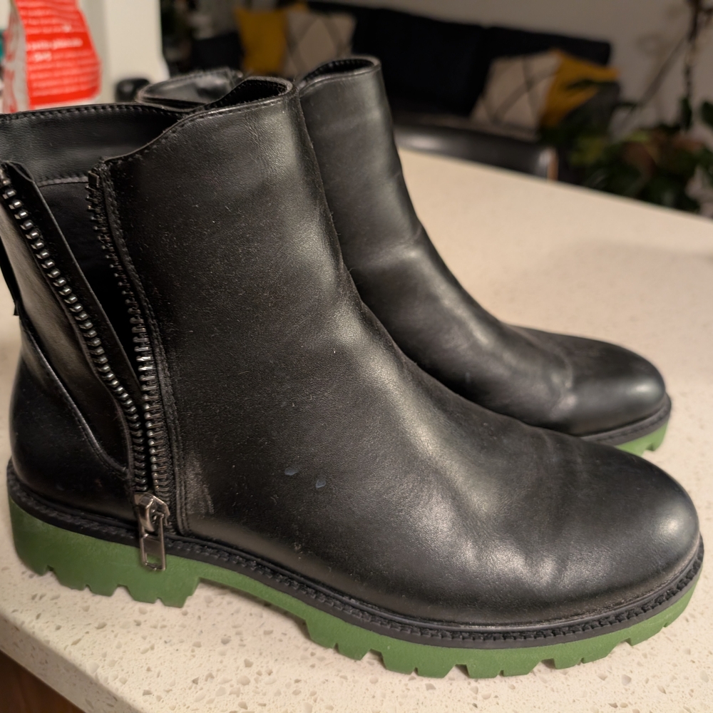 Call It Spring Black Boots with Green Soles